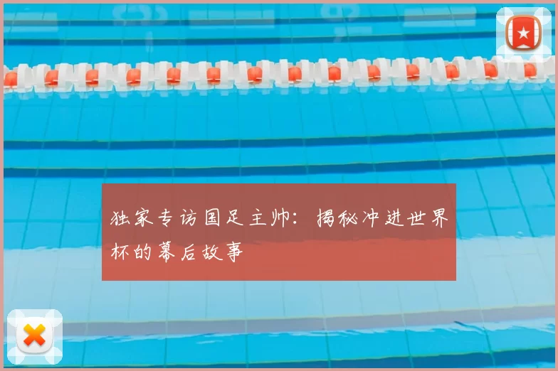 独家专访国足主帅:揭秘冲进世界杯的幕后故事